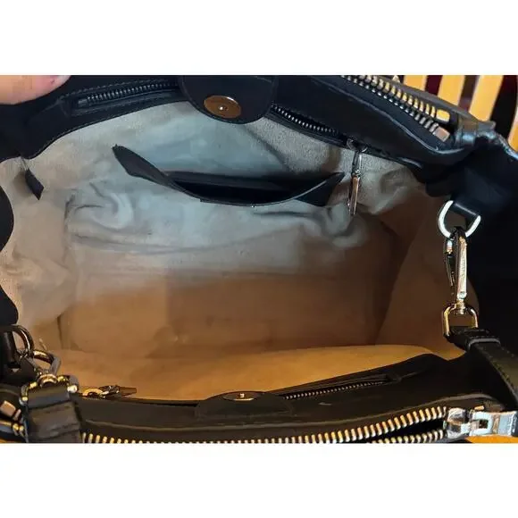 Prada Galleria Medium Satchel Tote Bag Black Double Zip Twin Pockets
